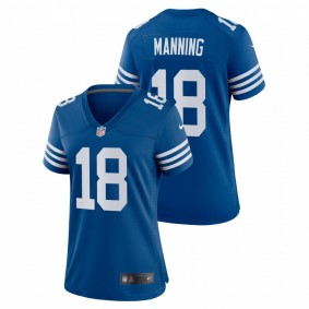 Women's Indianapolis Colts Peyton Manning Royal Retired Player Throwback Game Jersey