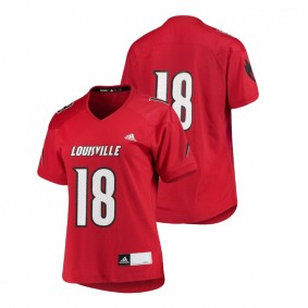 Women's Louisville Cardinals Adidas #18 Red College Football Replica Jersey