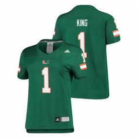 Women's Miami Hurricanes D'Eriq King Green Replica Football Jersey