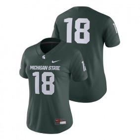 Women's Michigan State Spartans Nike #18 Green College Football 2018 Game Jersey