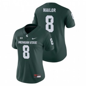 Women's Michigan State Spartans Jalen Nailor #8 Green Game College Football Jersey