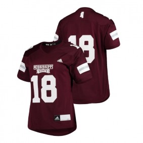 Women's Mississippi State Bulldogs Adidas #18 Maroon College Football Replica Jersey