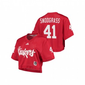 Garrett Snodgrass Nebraska Cornhuskers Women's Scarlet Primegreen V-Neck Cropped Jersey