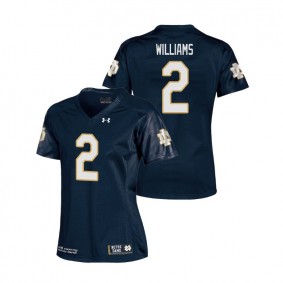 Women's Notre Dame Fighting Irish Under Armour #2 Navy Dexter Williams College Football Replica Jersey