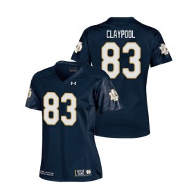 Women's Notre Dame Fighting Irish Under Armour #83 Navy Chase Claypool College Football Replica Jersey