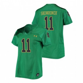 Women's Notre Dame Fighting Irish Ben Skowronek Green Under Armour Replica Football Jersey