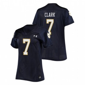 Brendon Clark Notre Dame Fighting Irish Women's Navy Replica Football Under Armour Jersey