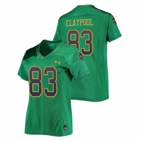 Chase Claypool Notre Dame Fighting Irish Women's Green Replica Football Under Armour Jersey