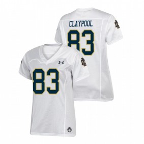 Women's Notre Dame Fighting Irish Chase Claypool White Under Armour Replica Football Jersey