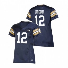 Women's Notre Dame Fighting Irish DJ Brown Navy 2021 Shamrock Series Replica Game Jersey