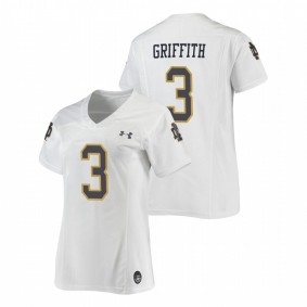 Houston Griffith Notre Dame Fighting Irish Women's White Replica Football Under Armour Jersey