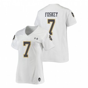 Isaiah Foskey Notre Dame Fighting Irish Women's White Replica Football Under Armour Jersey