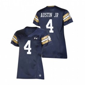 Women's Notre Dame Fighting Irish Kevin Austin Jr Navy 2021 Shamrock Series Replica Game Jersey