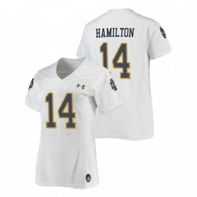 Kyle Hamilton Notre Dame Fighting Irish Women's White Replica Football Under Armour Jersey