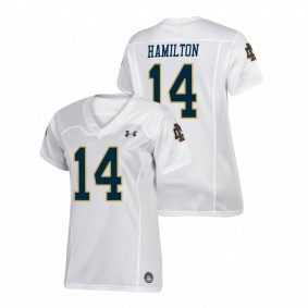 Women's Notre Dame Fighting Irish Kyle Hamilton White Under Armour Replica Football Jersey