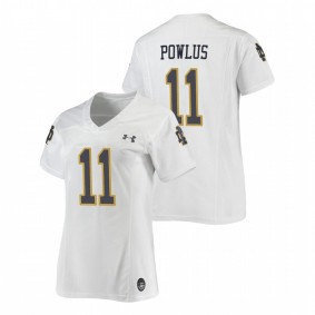 Ron Powlus III Notre Dame Fighting Irish Women's White Replica Football Under Armour Jersey