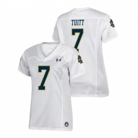 Women's Notre Dame Fighting Irish Stephon Tuitt White Under Armour Replica Football Jersey