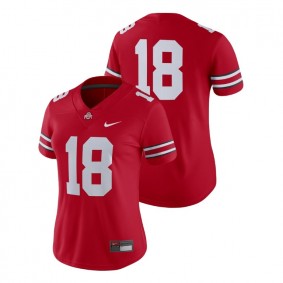 Women's Ohio State Buckeyes Nike #18 Scarlet College Football 2018 Game Jersey