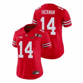 Women's Ohio State Buckeyes Ronnie Hickman Scarlet 2021 National Championship Jersey