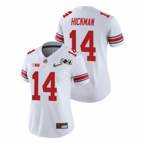 Women's Ohio State Buckeyes Ronnie Hickman White 2021 National Championship Jersey