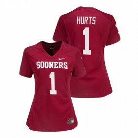 Women's Oklahoma Sooners Jalen Hurts Crimson College Football Game Jersey