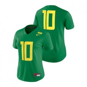 Women's Oregon Ducks Nike #10 Green 2018 Mighty Oregon Football Game Jersey