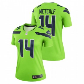 Women's Seattle Seahawks DK Metcalf Neon Green Legend Jersey