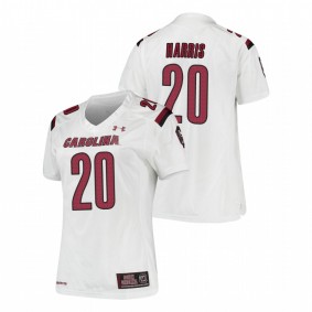 Women's South Carolina Gamecocks Kevin Harris White Under Armour Replica Football Jersey