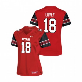 Women's Utah Utes Britain Covey Red Under Armour Replica Football Jersey