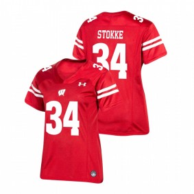 Women's Wisconsin Badgers Mason Stokke Red Under Armour Replica Football Jersey