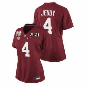 Women Alabama Crimson Tide Jerry Jeudy Crimson 3X CFP National Championship Special Edition Jersey