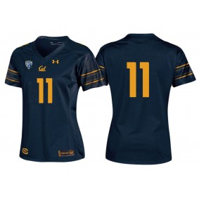 Women California Golden Bears #11 Navy PAC-12 College Football New-Look Home Jersey