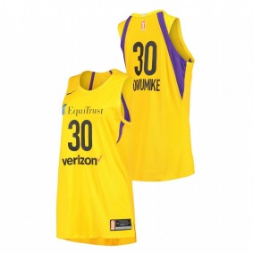 Women Los Angeles Sparks #30 Gold Nneka Ogwumike Player Authentic Jersey