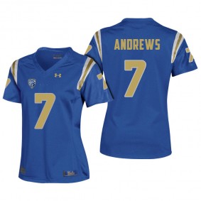 Women UCLA Bruins Darren Andrews #7 Royal College 2017 Season New Under Armour Player Jersey