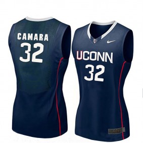 Women #32 Batouly Camara UConn Huskies Navy NCAA Basketball Player Name And Number Jersey