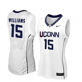 Women #15 Gabby Williams UConn Huskies White NCAA Basketball Player Name And Number Jersey