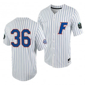 Wyatt Langford Florida Gators #36 White Royal 2023 College World Series NCAA Baseball Jersey