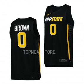 Appalachian State Mountaineers Xavion Brown Black #0 Replica Jersey NCAA Basketball