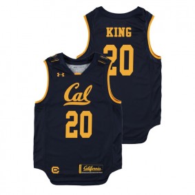 Youth California Golden Bears College Basketball #20 Navy Derek King Replica Jersey