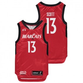 Youth Cincinnati Bearcats College Basketball #13 Red Tre Scott Replica Jersey