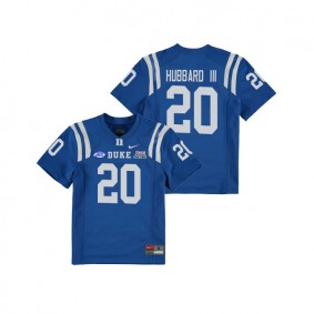 Youth Duke Blue Devils College Football #20 Marvin Hubbard III Royal 2018 Independence Bowl Game Jersey