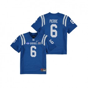 Youth Duke Blue Devils College Football #6 Nicodem Pierre Royal 2018 Independence Bowl Game Jersey