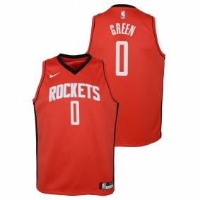 Youth Houston Rockets #0 Red Jalen Green 2021 Draft No.2 Icon Edition Jersey