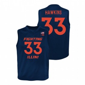 Youth Illinois Fighting Illini #33 Navy Coleman Hawkins Basketball Replica Jersey