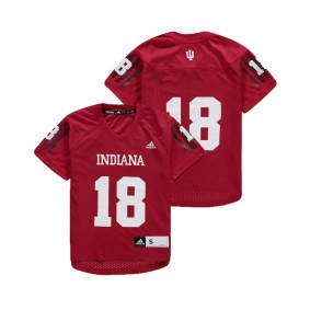 Youth Indiana Hoosiers Adidas #18 Crimson College Football Replica Jersey