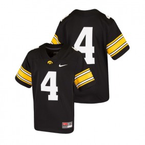 Youth Iowa Hawkeyes Nike #4 Black College Football Team Replica Jersey