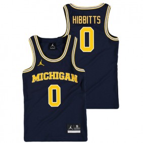 Youth Michigan Wolverines College Basketball Jordan #0 Navy Brent Hibbitts Replica Jersey