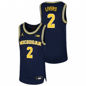 Youth Michigan Wolverines #2 Navy Isaiah Livers Basketball Replica Jersey