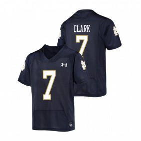 Brendon Clark Notre Dame Fighting Irish Youth Navy Replica Football Under Armour Jersey