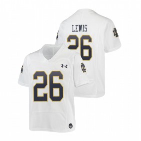 Clarence Lewis Notre Dame Fighting Irish Youth White Replica Football Under Armour Jersey